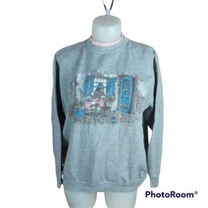 VINTAGE crew neck sweatshirt country scenery